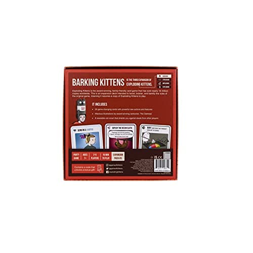 Barking Kittens Expansion Set - A Russian Roulette Card Game, Easy Family-Friendly Party Games - Card Games for Adults, Teens and Kids - 20 Card Add-on