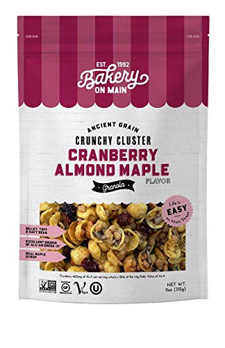 Bakery On Main, Gluten-Free Granola + Ancient Grains, Vegan and Non GMO - Cranberry Almond Maple, 11oz (Pack of 6)