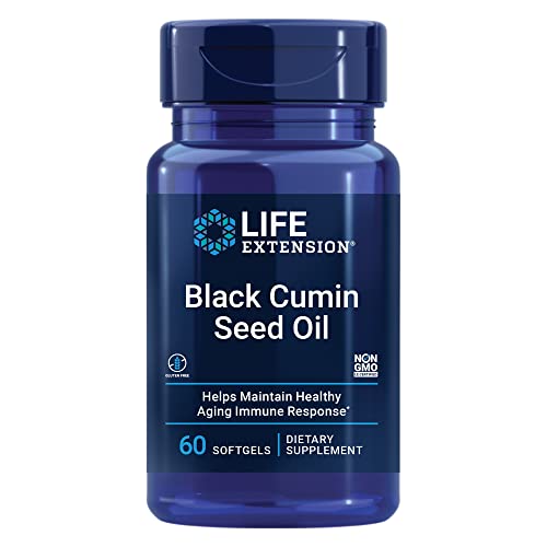 Life Extension Black Cumin Seed Oil 500 mg – Immune Support and Inflammation Management Supplement – Non-GMO – Gluten-Free – 60 Softgels