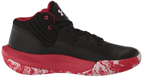 Under Armour Unisex Jet '21 Basketball Shoe, (002) Black/Red/White, 14 US Men