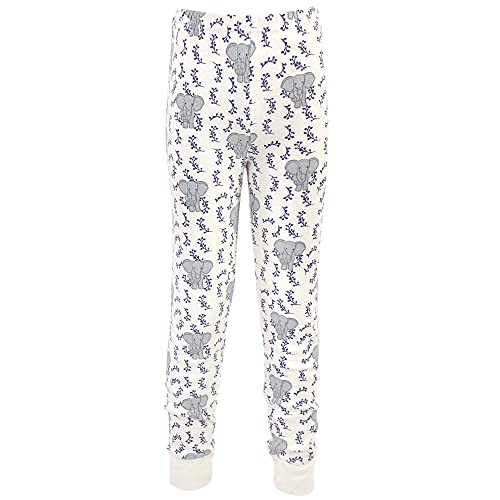 Touched by Nature Kids' Organic Cotton Tight-Fit Pajama Set, BLUE ELEPHANT, 6-12 Months