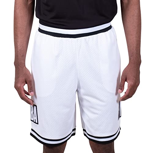 Ultra Game NBA NBA Mens Chrome Basketball Shorts, White, XX-Large