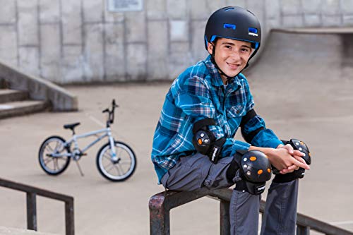 Mongoose Youth BMX Bike Gel Knee and Elbow Pad Set, Multi-Sport Protective Gear, Black/Pink