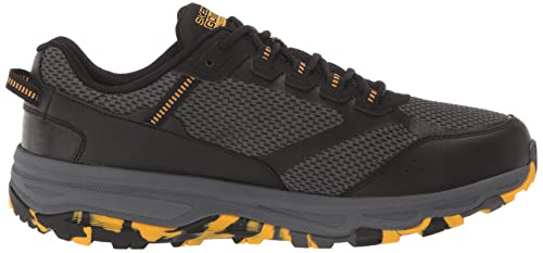 Skechers mens Gorun Altitude - Trail Running Walking Hiking Shoe With Air Cooled Foam Sneaker, Black/Yellow, 11.5 US