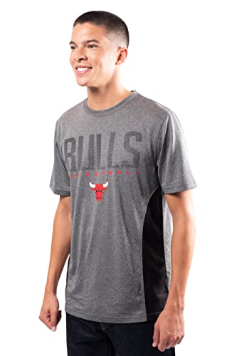 Ultra Game NBA Chicago Bulls Mens Active Tee Shirt, Charcoal Heather, Medium