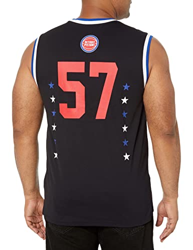 Ultra Game NBA Detroit Pistons Mens Jersey Sleeveless Muscle T-Shirt, Black, X-Large