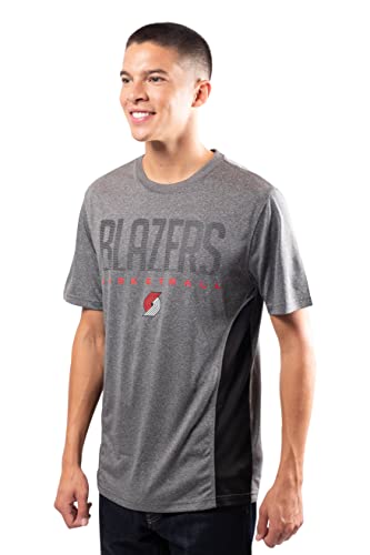 Ultra Game NBA Portland Trail Blazers Mens Active Tee Shirt, Charcoal Heather, X-Large