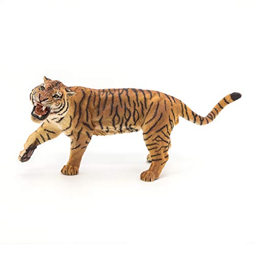 Papo -Hand-Painted - Figurine -Wild Animal Kingdom - Roaring Tiger -50182 -Collectible - for Children - Suitable for Boys and Girls- from 3 Years Old