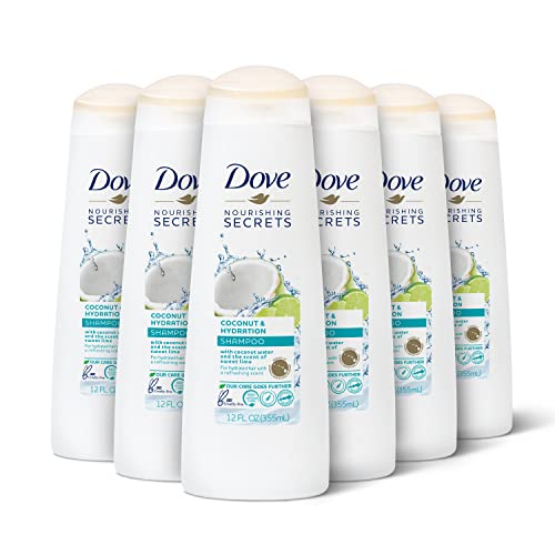 Dove Nourishing Secrets Hydrating Shampoo for Daily Use Coconut and Hydration Dry Hair Shampoo With Refreshing Lime Scent 12 oz, 6 Count