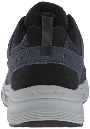 Skechers Men's Oak Canyon Oxford, Navy/Lime, 8