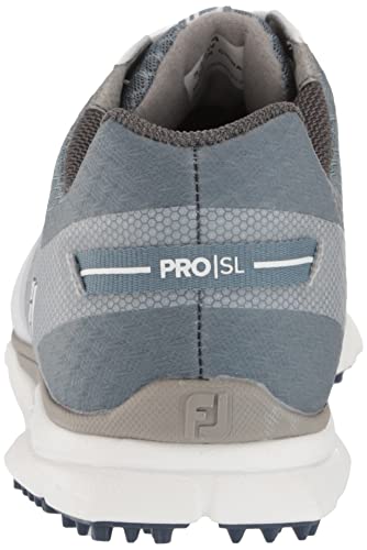 FootJoy Men's Pro|sl Sport Golf Shoe, White/Blue Fog, 12