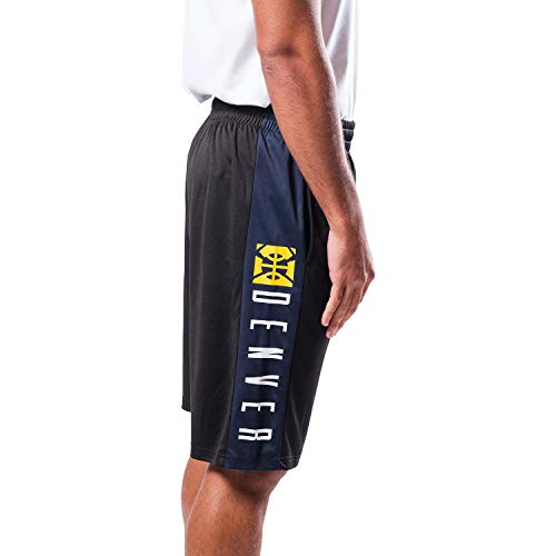 Ultra Game NBA Denver Nuggets Mens Mesh Basketball Shorts, Black, Small