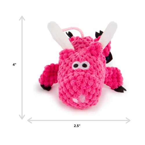 goDog Checkers Just for Me Flying Pig Squeaker Plush Pet Toy for Small Dogs and Puppies, Soft and Durable, Tough and Chew Resistant, Reinforced Seams - Pink, Mini