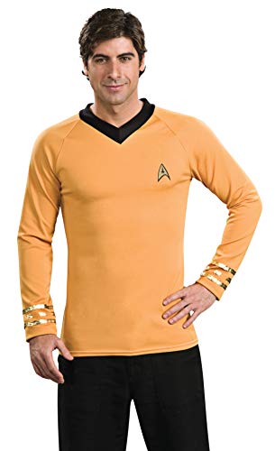 Rubie's mens Classic Star Trek Deluxe Captain Kirk Shirt Adult Costume Top, Gold, X-Large US