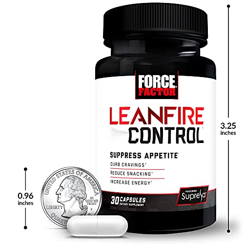 Force Factor LeanFire Control, 2-Pack, Appetite Suppressant for Weight Loss with B12 Vitamins, Green Tea Extract, and Garcinia Cambogia to Curb Cravings, Reduce Snacking, and Increase Energy, 60 Capsules