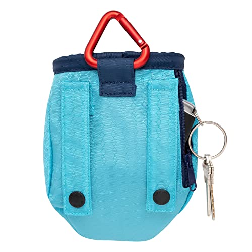 Kurgo Dog Training Treat Pouch Bag, Treat Bags for Dogs, Portable Pet Pocket Waist Clip Bag, Reflective Snack Bag for Pets, Includes Clip and Carabiner, Go Stuff-It Bag, Coastal Blue