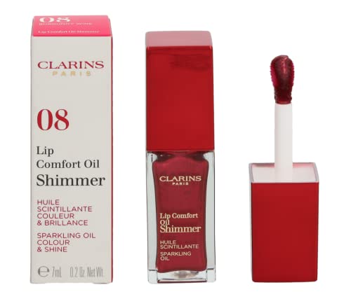 Clarins Lip Comfort Oil Shimmer | Smoothes, Comforts, Hydrates and Protects Lips | Bold, High Shimmer Finish | Intense Color Payoff | Visibly Fuller Lips | Contains Plant Oils With Skincare Benefits