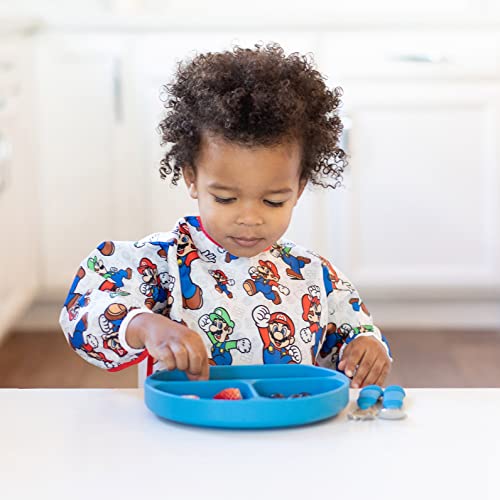 Bumkins Sleeved Baby, Toddler Bib, Smock, Waterproof Fabric, Nintendo Super Mario and Luigis, Fits Ages 6-24 months