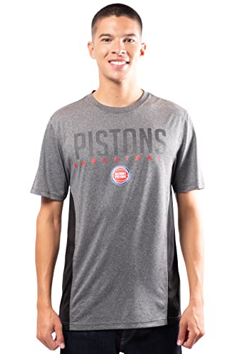 Ultra Game NBA Detroit Pistons Mens Active Tee Shirt, Charcoal Heather, Small