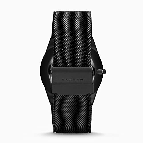 Skagen Men's Melbye Quartz Analog Stainless Steel and Stainless Steel Mesh Watch, Color: Black/Gray Steel Mesh (Model: SKW6006)