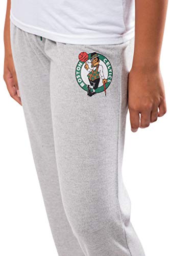 Ultra Game Women's NBA Sleepwear Super Soft Hacci Pajama Loungewear Pants, Boston Celtics, Heather Gray, Large