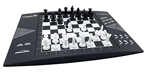 Lexibook Chessman® Elite Interactive Electronic Chess Game +, 64 Levels of Difficulty, LEDs, Family Child Board Game, Black/White, CG1300US