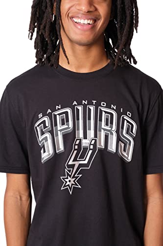 Ultra Game -NBA San Antonio Spurs Mens Arched Plexi Short Sleeve Tee Shirt, Black, Large