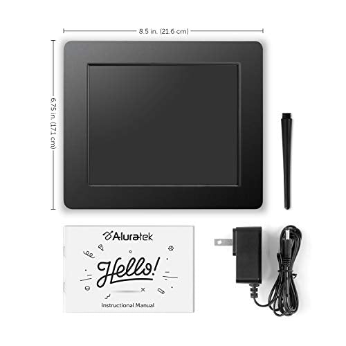 Aluratek 8 Inch LCD Digital Photo Frame with Auto Slideshow Using USB SD/SDHC (ADPF08SF) - Black
