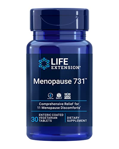 Life Extension Menopause 731 - Natural Supplement for Women Health - Menopause Relief Support Including Hot Flashes, Night Sweats and Mood Swings - Gluten Free, Non-GMO, Vegetarian - 30 Tablet