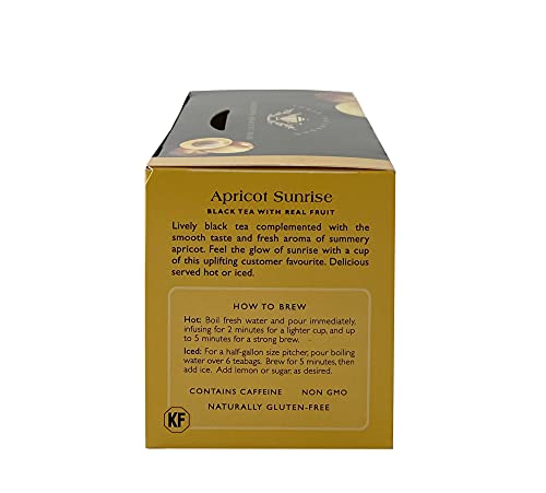 Ahmad Tea Black Tea, Apricot Sunrise Teabags, 20 ct (Pack of 6) - Caffeinated and Sugar-Free