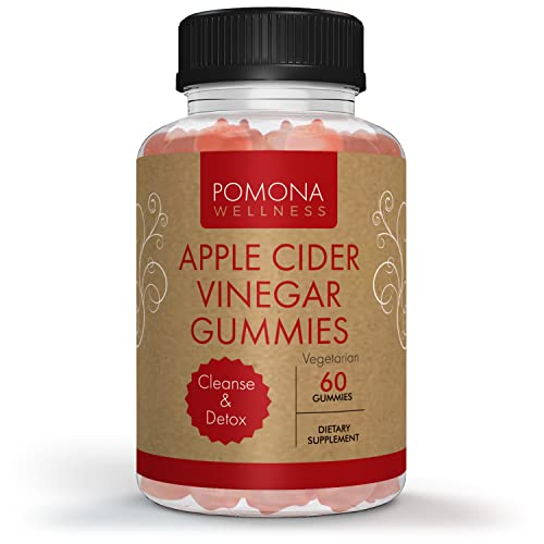 Pomona Wellness Apple Cider Vinegar Gummies with B Vitamins for Immune Support, Detox and Cleanse, ACV Gummy for Digestion, Overall Health, Vegan, 60 Count