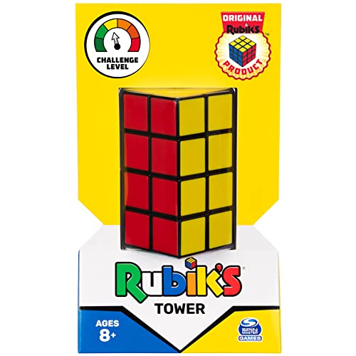 Rubik’s Tower, 2x2x4 Complex Color-Matching Puzzle Travel Problem-Solving Cube Challenging Brain Teaser Fidget Toy, for Adults and Kids Ages 8 and up