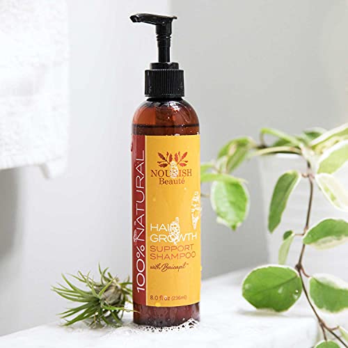 Nourish Beaute Vitamins Natural Shampoo for Hair Growth and Hair Loss,Volume and Thickening with Biotin, DHT Blockers, No Sulfate for Men and Women, 8 Fl Oz
