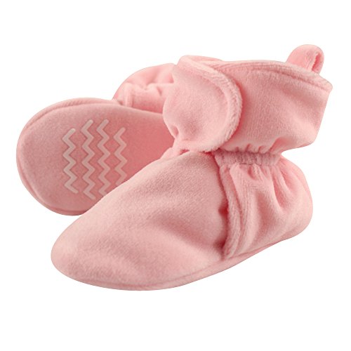 Hudson Baby Unisex Baby Cozy Velour Booties Light Pink, 12-18 Months