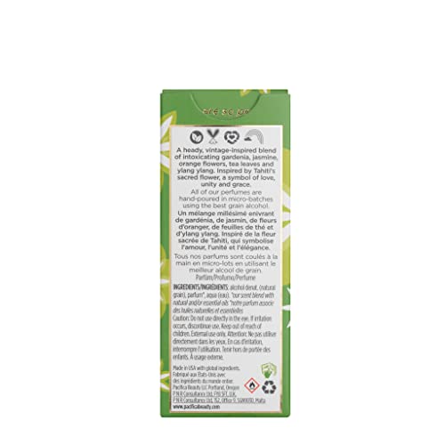 Pacifica Beauty, Tahitian Gardenia Clean Fragrance Spray Perfume, Made with Natural and Essential Oils, Citrus Gardenia and Jasmine Scent, Vegan + Cruelty Free, Phthalate-Free, Paraben-Free Gifts for Her