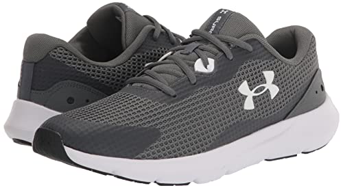 Under Armour Women's Surge 3 Sneaker, (106) Pitch Gray/White/White, 6.5