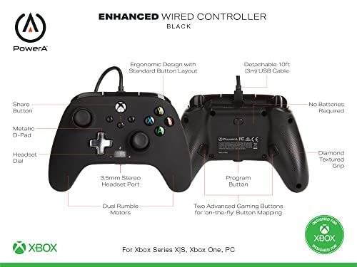 PowerA Enhanced Wired Controller for Xbox Series X|S - Black