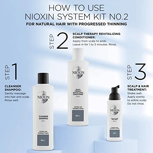 Nioxin System 2 Scalp and Hair Leave-In Treatment, Restore Hair Fullness, Prevent and Relieve Dry Scalp Symptoms, Natural Hair with Progressed Thinning, 3.4 oz