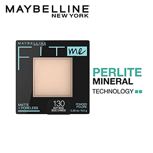 Maybelline Fit Me Matte + Poreless Pressed Face Powder Makeup, Buff Beige, 0.29 oz.