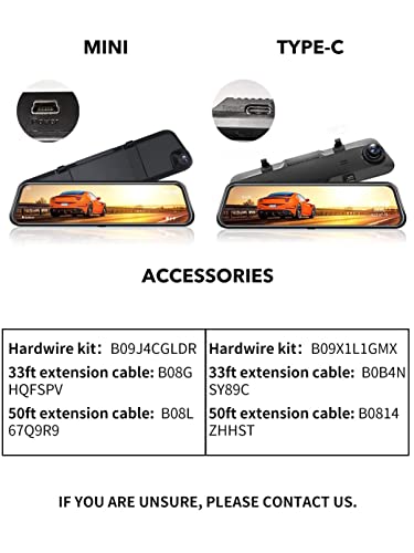 WOLFBOX Type-C Hardwire Kit for G840S(Type-C) /G930 /G850 /G900 /G840H(Type-C) /i05 Dash Cam, Hard Wire Car Charger Cable Kit 12V- 24V to 5V for Dash Cameras with Battery Drain Protection