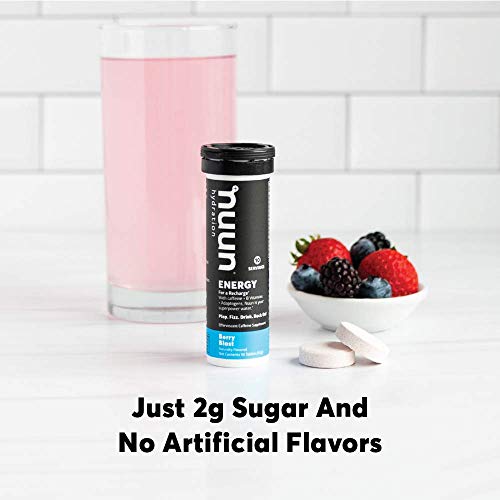 Nuun Energy: Caffeine, B Vitamins, Ginseng, Electrolyte Drink Tablets, Mixed Flavors, 10 Count (Pack of 4)