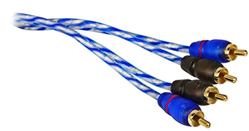 Rockville RTR122 12 Foot 2 Channel Twisted Pair RCA Cable Split Pin, 100% Copper