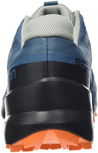 Salomon Speedcross 5 Gore-TEX Trail Running Shoes for Men, Mallard Blue/Wrought Iron/Vibrant Orange, 7.5
