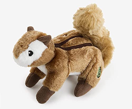 goDog Wildlife Chipmunk Squeaker Plush Pet Toy for Dogs and Puppies, Soft and Durable, Tough and Chew Resistant, Reinforced Seams - Brown, Large