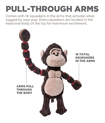 Outward Hound Thunda Tugga Gorilla Plush and Squeaky Dog Tug Toy