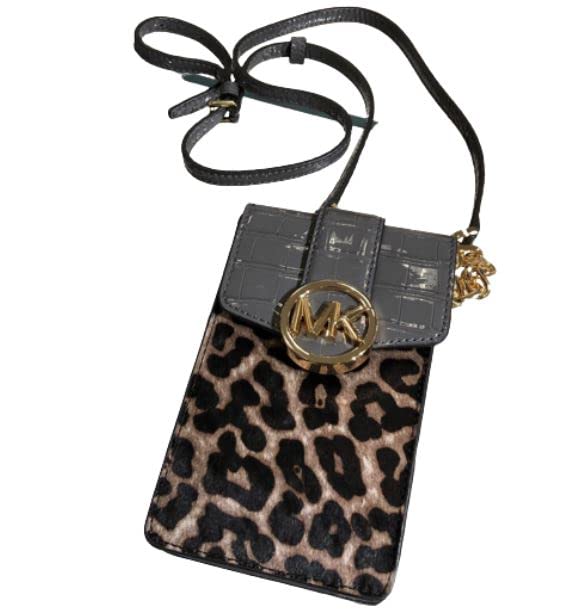 Michael Kors Carmen Small Logo Smartphone Crossbody Bag (Heather Gray Multi)