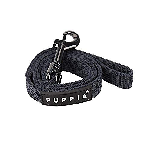 Puppia Two Tone Dog Lead Strong Durable Comfortable Grip Walking Training Leash for Small and Medium Dog, Black, Medium