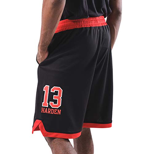 Ultra Game NBA Houston Rockets - James Harden Mens Active Mesh Basketball Short, Team Color, Medium