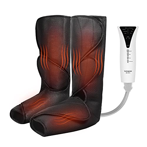 QUINEAR Leg Massager with Heat Air Compression Massage for Foot and Calf Helpful for Circulation and Muscles Relaxation(FSA or HSA Approved)