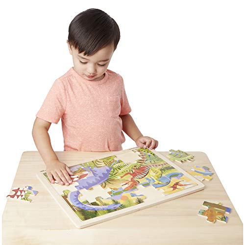 Melissa and Doug Jigsaw Puzzle Bundle (Dinosaur,Safari and Ocean) - Animal Puzzles, Wooden Jigsaw Puzzles For Kids Ages 3+